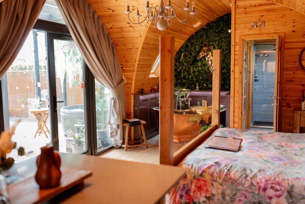 Bluebell pod at hedgerow luxury glamping