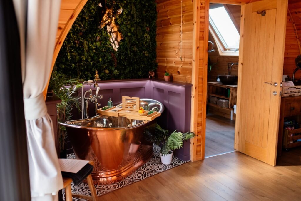 Bluebell pod at hedgerow luxury glamping