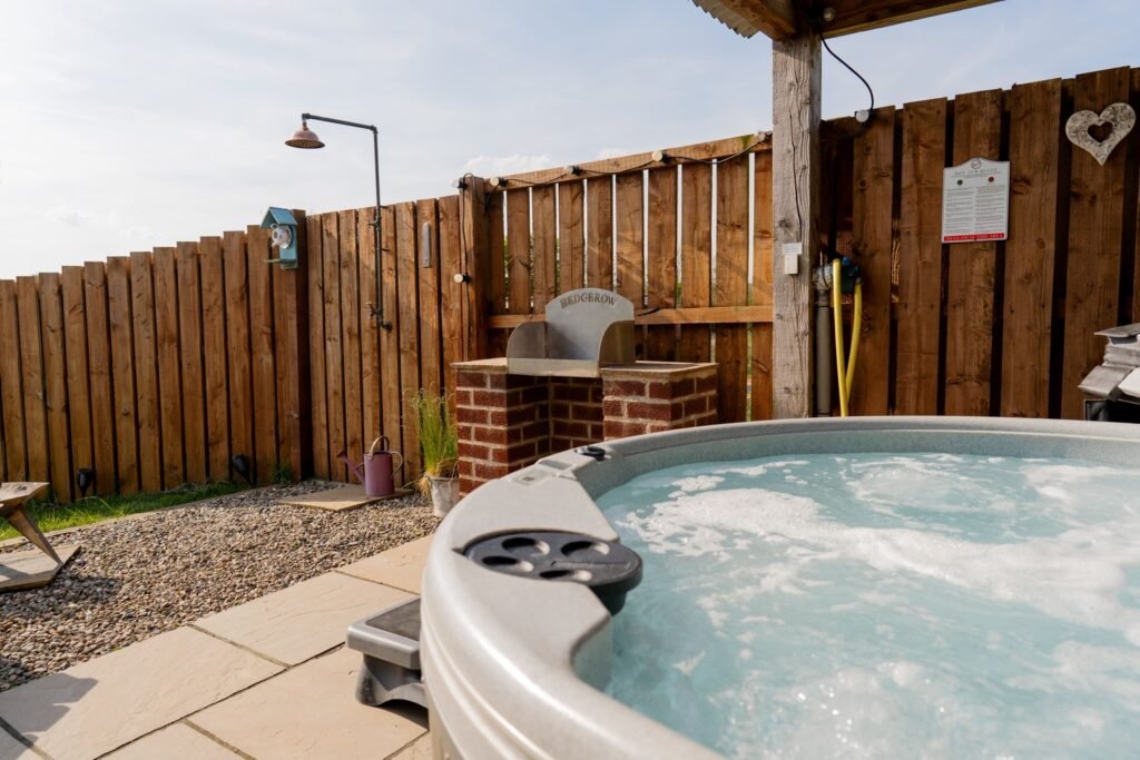 hot tub and infrared sauna at willow pod