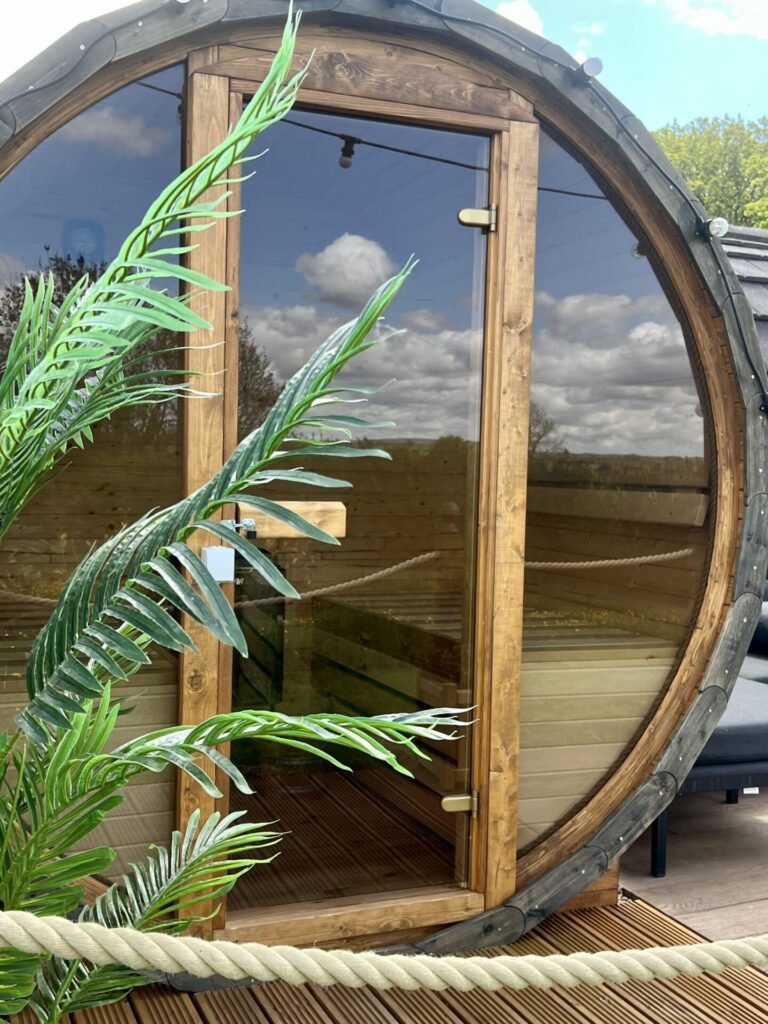 private saunas at buttercup and dandelion pod